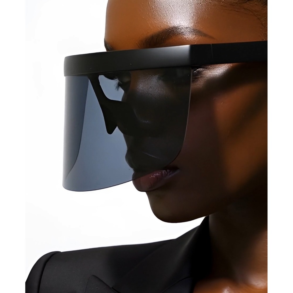 Shield Visor Sunglasses Oversized Mask Mirrored Lens UV400 Protection Cover Face
